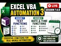 Excel VBA Automation 3 Live Text Functions Date Functions in Excel