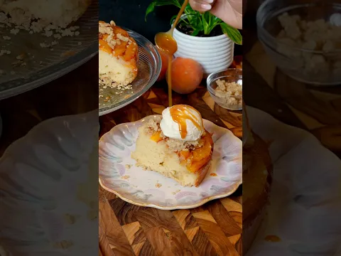 Upside-Down Peach Cobbler Cake | Easy Summer Dessert