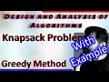 Knapsack Problem using Greedy Method with example By Studies Studio