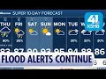 Heavy Rain and Flood Alerts Thursday
