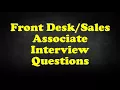 Front Associate Interview Questions