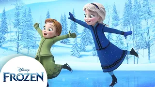 anna u0026 elsas winter wonderland build a snowman ice skate u0026 more frozen