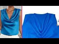 Download Lagu De makkelijkste manier om een ​​coltrui te naaien. Wave of Waterfall Blouse | Naaitechnieken en tips