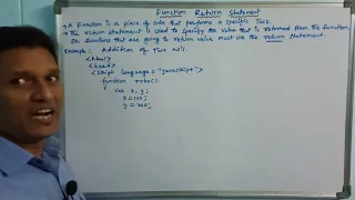Function with Return Value in JavaScript Return Statement in Javascript CLASS-43 Telugu