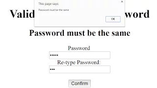 JavaScript Retype Password Validation