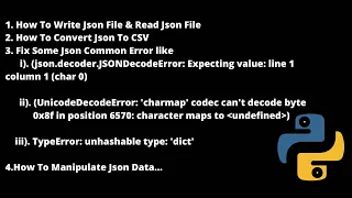 Python Json Tutorial Read And Write Json And Convert Json To CSV Fix Json Errors
