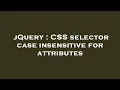 jQuery CSS selector case insensitive for attributes