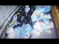 crushing diapers in a trash compactor