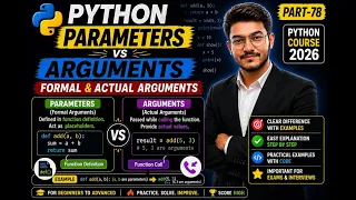 Arguments or Parameters in python function python full course Part-78