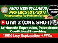 PPS Unit 2 One Shot AKTU Arithmetic Expression Precedence Conditional Branching