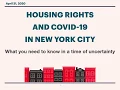Housing Rights and COVID-19 in New York City