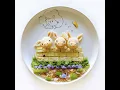 How to make 3 little pigs food art Salmon tofu mashed potato