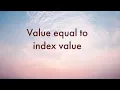 Value equal to index value