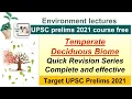 Temperate Deciduous Biome important topic for UPSC and state exams Quick revision with cafeIAS