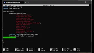 java p90x exercise tracker part3