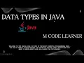 Lec - 2 Java Data Types Explained with Examples Boilerplate Code in Java for Beginners