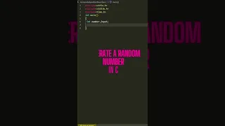 Generate a random number IN C