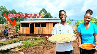 Electricity Installed Cooking Beef Ugali For The Wokers Chicken Coop Taking Shape 