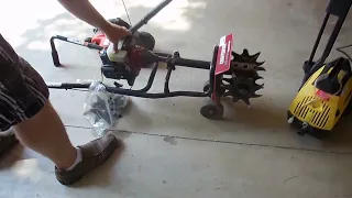 Craftsman 2-Stroke Mini Tiller w Extra Tines Compact Garden Power NarhiAuctions com