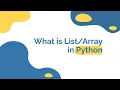 What is List sequences Array in Python