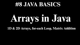 Arrays in Java Explained 1D 2D Arrays for-each Loop Matrix Addition Java Tutorial