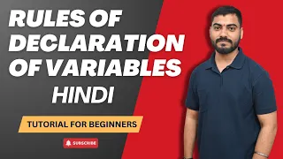 Rules of Declaration of Variables Python Tutorial for Beginners Python tutorial in Hindi