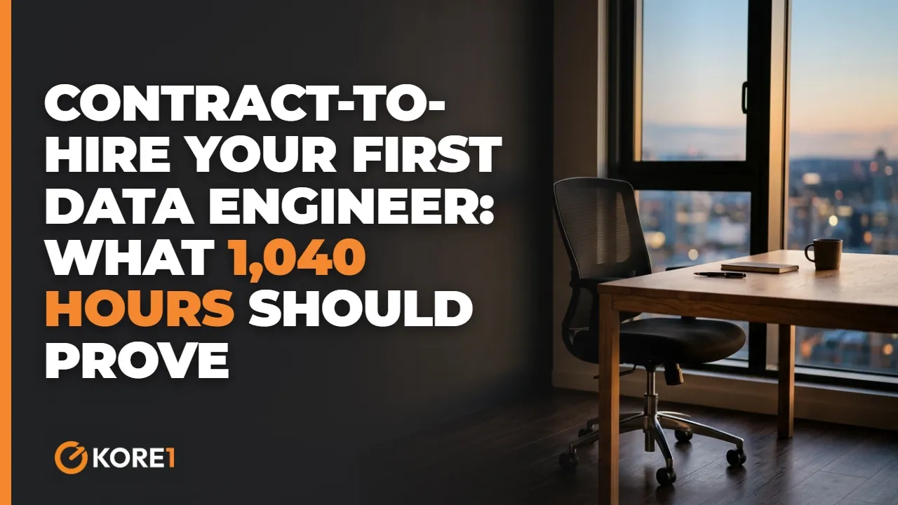 Contract-to-hire your first data engineer video: what 1,040 hours should prove - KORE1