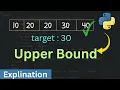 Upper Bound in Sorted List Binary Search Logic Simplified Algorithms Python Tutorials