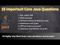 Highly Important Core Java Interview Questions Java Interview Most Important Questions Answers