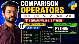 Comparison Operators in Python Chapter 2 Python Porgramming Class 11 Computer Science