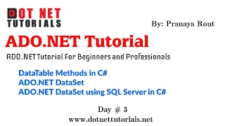 DataTable Methods in C ADO NET DataSet ADO NET DataSet using SQL Server Dot Net Tutorials