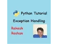 Python Tutorial Exception Handling using Python