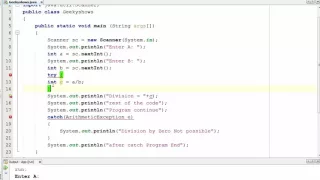 187 Example of try and catch in Java Programming Hindi