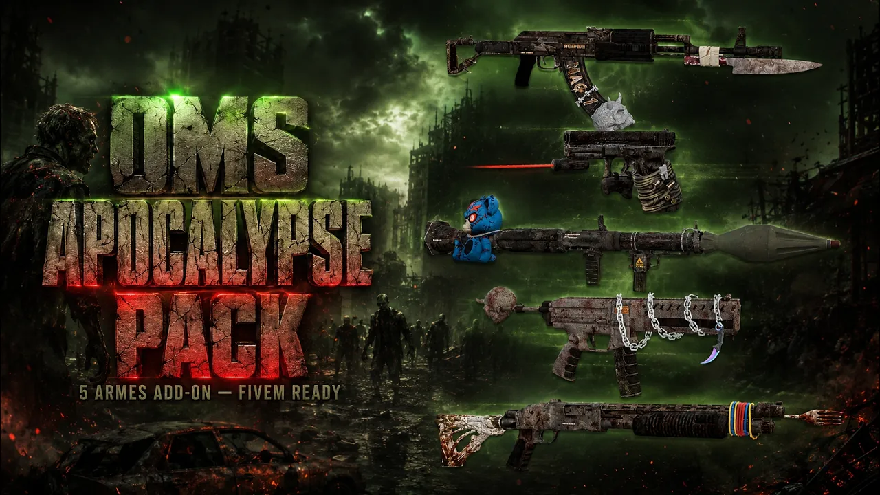 OMS Apocalypse Pack — 5 Zombie Add-On Weapons | FiveM Ready