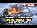 Massive Green Bay Warehouse Fire During Historic Blizzard on March 16 2026