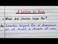 What did Lencho hope for A Letter to God NotesLibrary
