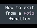 How to exit from Void Function ZehrilaY