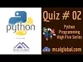 Learn Python online by Quiz 2 For beginners to experts Programming