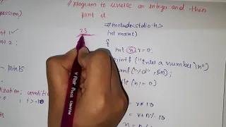While-loop - c program to print the reverse of a given number using while loop For loop