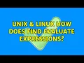 Unix Linux How does find evaluate expressions