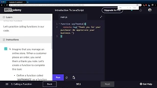 Functions Exercise 3 Conditionals Introduction to JavaScript Codecademy