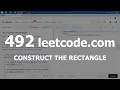 492 leetcode com Construct the Rectangle C