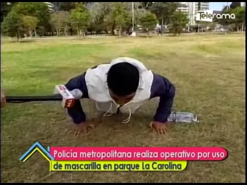Policía metropolitana realiza operativo por uso de mascarillas en parque La Carolina