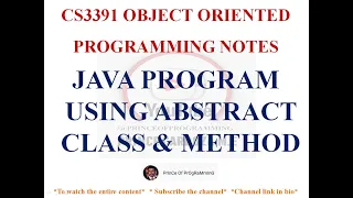 JAVA PROGRAM FOR ABSTRACT CLASSES CS3391 OBJECT ORIENTED PROGRAMMING NOTES 2021 REGULATION CSE
