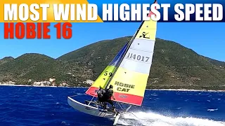 Hobie 16 strongest wind I’ve ever sailed in  Multi cam with commentary