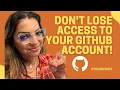 Don t lose access to your GitHub account