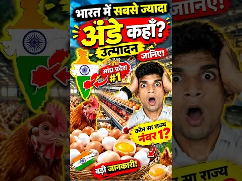 भारत में अण्डों का सबसे ज्यादा उत्पादन कहाँ होता है? .TrainYourBrain
