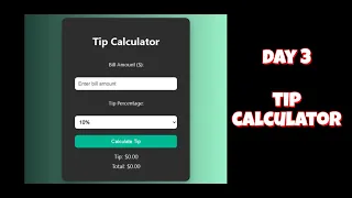 Day 3 - Tip Calculator 100 Days 100 JavaScript Projects