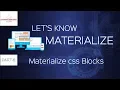 Materialize CSS Crash course for beginners Create Blocks