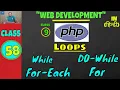 LOOPS in PHP WHILE Do-WHILE For For-Each Web Development Classes in Hindi